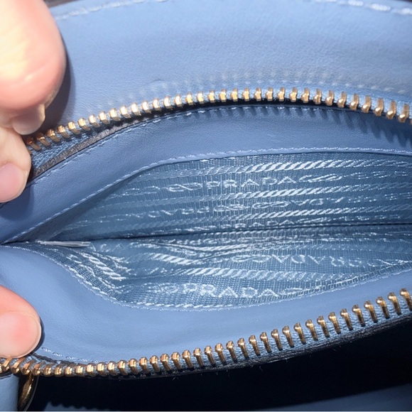 Prada Light Blue Saffiano Leather Shoulder Bag - Picture 10 of 13